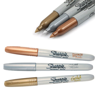 ใหม่ Gold Silver Markers ปากกา Sharpie โลหะกันน้ำถาวร Craftwork สำหรับไม้พลาสติกโลหะ Glas เขียนเครื่องเขียน-zptcm3861