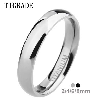 [MM75] TIGRADE 2/4/6/8มิลลิเมตรบุรุษแต่งงานวงขัดผู้หญิงไทเทเนียมที่เรียบง่ายหมั้นแหวนคลาสสิกสีดำสีเงินเลดี้ Anel 3-15