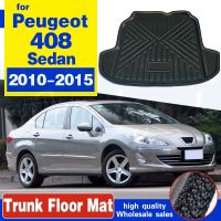 ZR สำหรับ Peugeot 408ซีดาน2010-2015 2012 2013 Boot Mat ด้านหลัง Trunk Liner Cargo ชั้นถาดพรมโคลน Pad Guard Protector อุปกรณ์เสริม