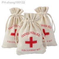 5pcs Hangover Kit Bags Wedding Gifts for Guests Holder Bag Bachelorette Hen Party Supplies Cross Cotton Linen Gift Bags Supplier