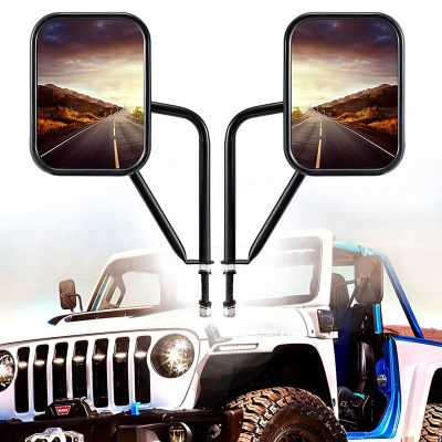 Doors Off Mirrors for Jeep Wrangler CJ YJ TJ JK JL &amp; Unlimited, Wider Rearview Mirrors Square Door Side Hinge Mirror