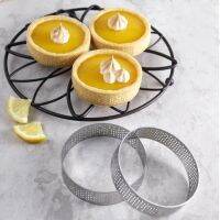 【hot】 100x20mm Round Perforated Tart 304 Tartlet Mold Make Fruit Egg ！