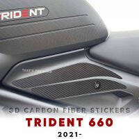 3D สำหรับตรีศูล660 Trident660 2021 2022คาร์บอนรถจักรยานยนต์สติ๊กเกอร์ถัง Pad รูปลอกชุด