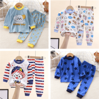 TINGQI Baby 100% Cotton Long Sleeve Long Pants Pyjamas Baju Boy Pajamas Set Kids Animals Print Sleepwear Children Nightwear Clothing Sets For 0-7 Years