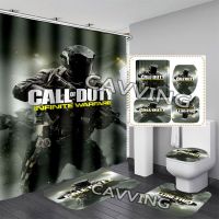 Bernicl CALL OF DUTY  3D Printed Shower Curtain Waterproof Bathroom Anti-slip Bath Mat Set Toilet Rugs Carpet Home Decor F01