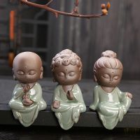 Creative Small Buddha Statues Buddhist Tathagata Cute Buddha Sands Ceramic Tea Pet Accessories budha ornaments boutique