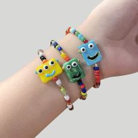 LIMAX Niche design net celebrity bracelet ins tide cartoon little monster colorful beaded ceramic bracelet