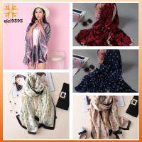 QIZI9595 Cashmere Silk Pashmina Knitted Wrap Flower Printed Neckerchief Women Scarves Lady Shawl