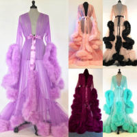 Sexy Women Lingerie Sleepwear Lace Robe Home Clothes Nightwear Fashion Gown Mesh Fur Sleep Wear Night Dress Nightgrown Robes