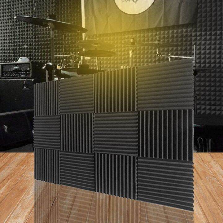 12PCS 300x300x25mm Acoustic Foam Sound Insulation Panels for KTV Bar Soundproofing Studio Wedges