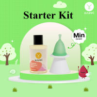 ชุดเริ่มต้น Min - เขียว (Happicup Starter Kit Min Green)  ถ้วยอนามัย + สบู่