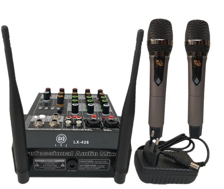 lx-428-มิกซ์เซอร์-ไมค์ลอย-mixer-ปรับแต่งเสียง-2-ช่อง-effectแท้