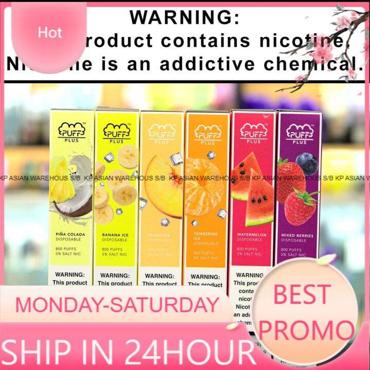 READY STOCK Puff plus Disposable vape pod vape kit 800 puffs Lazada