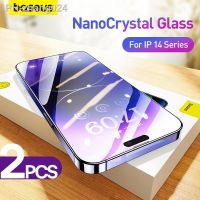 Baseus 2Pcs Nano Crystal Tempered Glass Film For iPhone 14 13 Pro Max Protector Glass Tempered Film Anti-Peeping Screen Glass