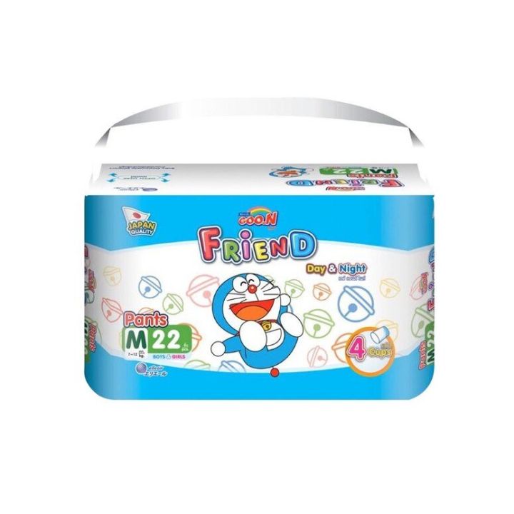 fernnybaby-กูน-diapers-goon-friend-1-แพ็ค-แพมเพิส-กูน-เฟรนด์-จัมโบ้-ไซส์-s-xxl-พร้อมลายการ์ตูนโดราเอม่อน