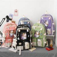 5 Pcs Girls Backpack Pen Holder Pencil Drawstring Bag Wallet Card Holder Student Schoolbag Double Shoulder Bag Book Pencil Case