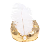 Halloween Kings Hat Indian Sultan Prince Hat Arab Headwear Feather Decoration Headdress for Boys Cosplay Party Supplies 3 colors