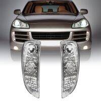 ที่คลุมหลอดไฟวิ่งเวลากลางวัน2ชิ้น95563118202สำหรับ Porsche Cayenne 957 2007 2008 2009 2010อุปกรณ์เสริมรถยนต์