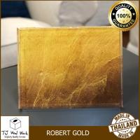 MODERN ACRYLIC SERVING TRAY GOLD COLOR ถาดอะคริลิค สีทอง เคลือบอะคริลิค ถาดเสิร์ฟ ถาดเสริฟ ทรงสี่เหลี่ยมผืนผ้า ถาดใส่ของ ขนาด 27X21X2.4CM