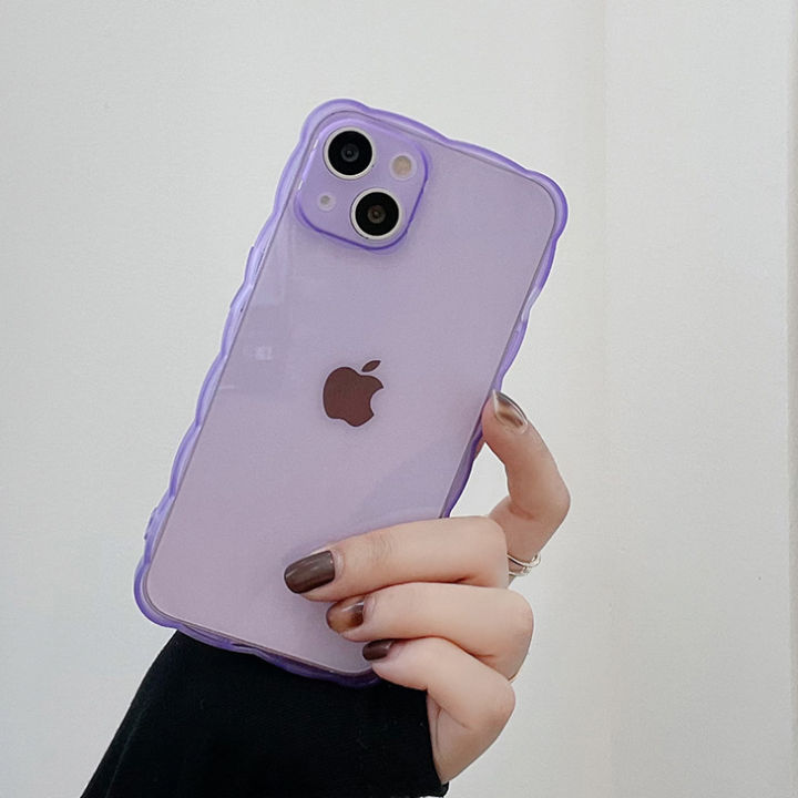 เคสเวฟ-เข้ากันได้สำหรับiphone-11-12-13-pro-max-7-8-plus-x-xs-max-xr-12-13-mini-11pro-12pro-max-se-2020-เคสโทรศัพท์มือถือแบบนิ่ม-tpu-กันกระแทก-สีแคนดี้-หลากสี-เรียบง่าย-แฟชั่น