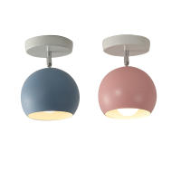 Macaron Multicolor Modern E27 Rotatable LED Ceiling Lamp Creative Round Iron Ceiling Light For Indoor Aisle Apartment Ho Cafe