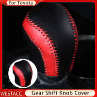 【2023】Genuine Leather Car Gear Collars Case Gear Shift Knob Head Cover for Toyota Camry 70 Corolla 2019 2020 2021 AT Accessories