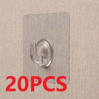 【CW】 Transparent Plastic Duty Wall for Office No Trace Scratch Adhesive Hooks