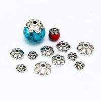 【YF】 10-50 pçs/lote 6 8 10 mm Do Flor Bead Spacer Titular Cap Beads Pulseira de Miçangas Para Fazer jóias Acessórios Finding