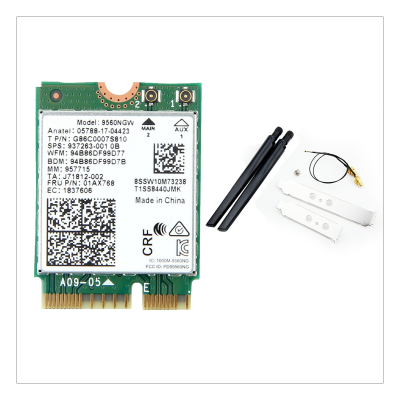 9560NGW WiFi Card with Antenna 1730Mbps Wireless AC 9560 2.4G+5G BT 5.0 802.11Ac M.2 CNVI 9560NGW WiFi Card Adapter A