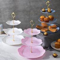 【hot】 Detachable European 3 Tier Pastry Fruit Plate Serving Dessert Holder Wedding ！