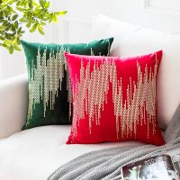 [COD] and green retro solid velvet gold hot diamond ripple pillowcase bed patch cushion waist