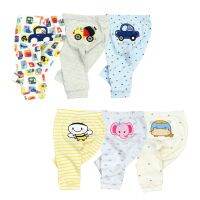 3/6 Pieces Baby Trousers Cotton Autumn Cartoon Animal Print Leggings Boys Girls Long Baby Pants