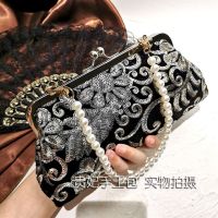 Hot selling New oblique clutch bag velvet dress cheongsam ladies women embroidery mini evening party