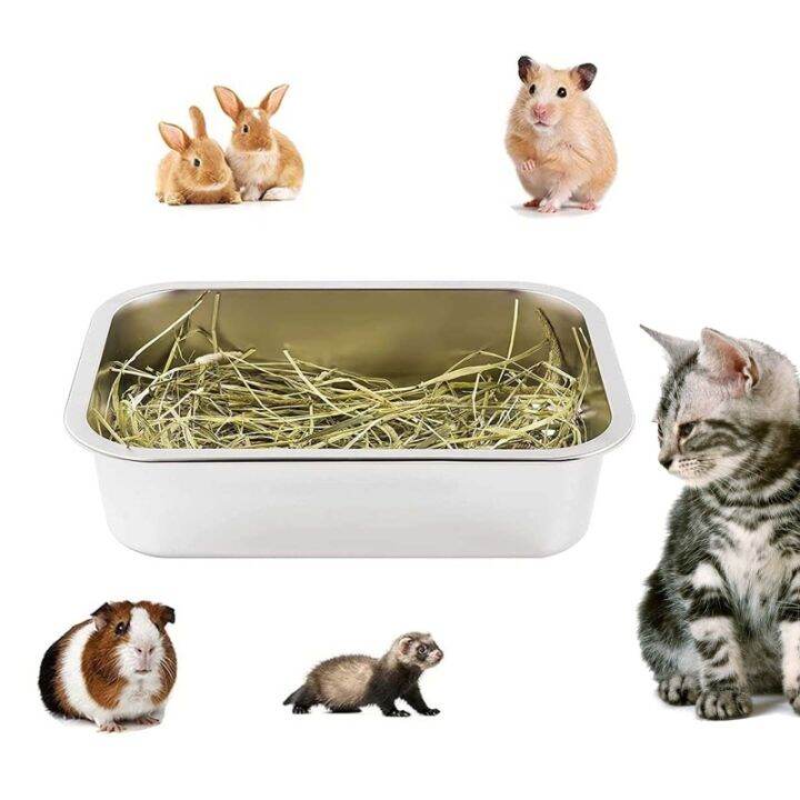 Stainless Steel Litter Box for Cat and Rabbit Odor Control Non Stick