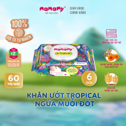 Combo 6 Khăn ướt 100% sợi tự nhiên và rayon Mamamy Tropical Tinh dầu cúc