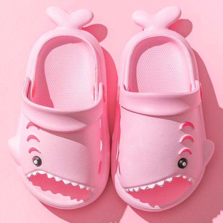 kids-cute-shark-sandals-non-slip-cartoon-summer-beach-slippers-colorful-soft-bottom-hole-shoes