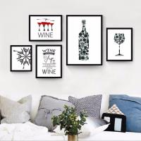 Funny Wine Quotes Canvas Paintings Black and White Nordic Poster Print Wall Art  Pictures Kitchen Bar Home Decor Drawing Painting Supplies