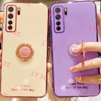 {Taoyitao Case} ขายึดแหวนเคสสำหรับหัวเหว่ย NOVA Y9นายก Y90 9X 4G 5i 6 7 SE 7i 6SE 7SE P40 LITE 5G ฝาครอบเคลือบโลหะด้วยไฟฟ้า