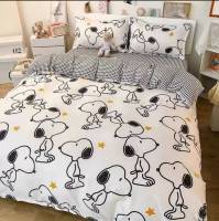 ชุดเครื่องนอน สนูปี้ Snoopy ผ้าปูที่นอนลายการ์ตูน ครบชุด 6 ชิ้น พร้อมผ้านวม ปลอกหมอน ผ้าปูที่นอน6ฟุต 5ฟุต 3.5ฟุต