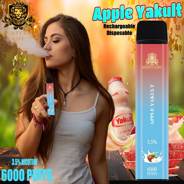 LEGIT MIGHTY KING Rechargeable Disposable PUFF PLUS (APPLE YAKULT) 6000