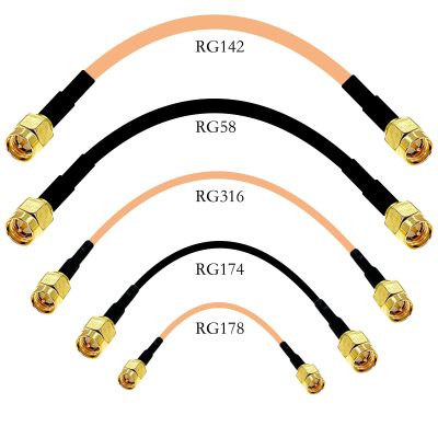 SMA Male to SMA Male Plug Jack RF Connector Pigtail Extension Cable RG174 RG178 RG316 RG58 RG142 Electrical Connectors