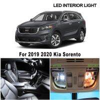 ชุดหลอดไฟรถภายใน LED Canbus สีขาว7ชิ้นสำหรับไฟเพดานป้ายทะเบียนรถ Kia Sorento 2019 2020