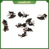 ZOWBRSH โลหะผสมอัลลอยด์ โกธิค Raven Charms สีดำสีดำ ดวงจันทร์และดวงจันทร์ เสน่ห์ของแม่มด สำหรับแต่งตัววันฮาโลวีน กระโหลกศีรษะ ธีมฮาโลวีน สำหรับทำเครื่องประดับ