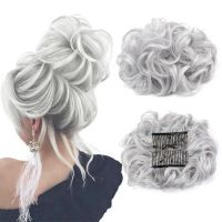 Synthetic Messy Curly Chignon Buns with Rubber Band Hair Bun Two Plastic Comb Clips In Updo Cover Hair Ponytail for Women Cleaning Tools