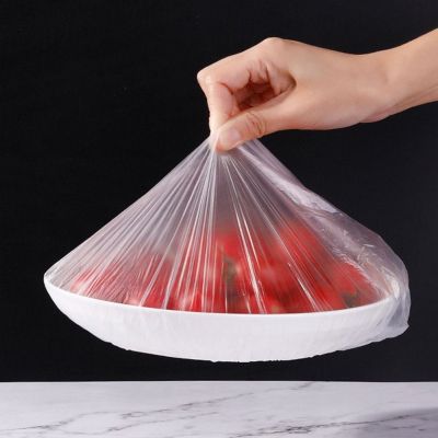 100pcs Food Cover Disposable Plastic Wrap Elastic Food Lids Fruit Bowls Cups Food Covers Dustproof Plastic Ziplock Bags Items