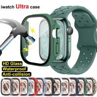 Glass+Cover For Apple Watch Case Ultra 49mm iwatch Accessories PC Screen Protector Shockproof with Button Apple watch Ultra 49mm