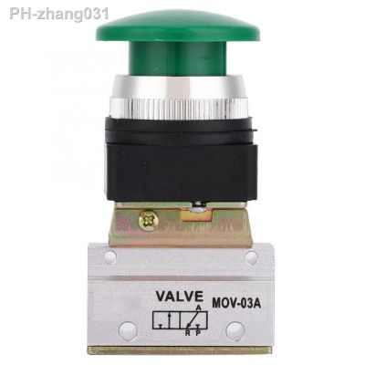 Pipe Ball Valve 2 Position 3 Way G1/8 Pneumatic Mechanical Push Button Momentary Switch MOV-03A Actuator Pneumatic Ball Valve