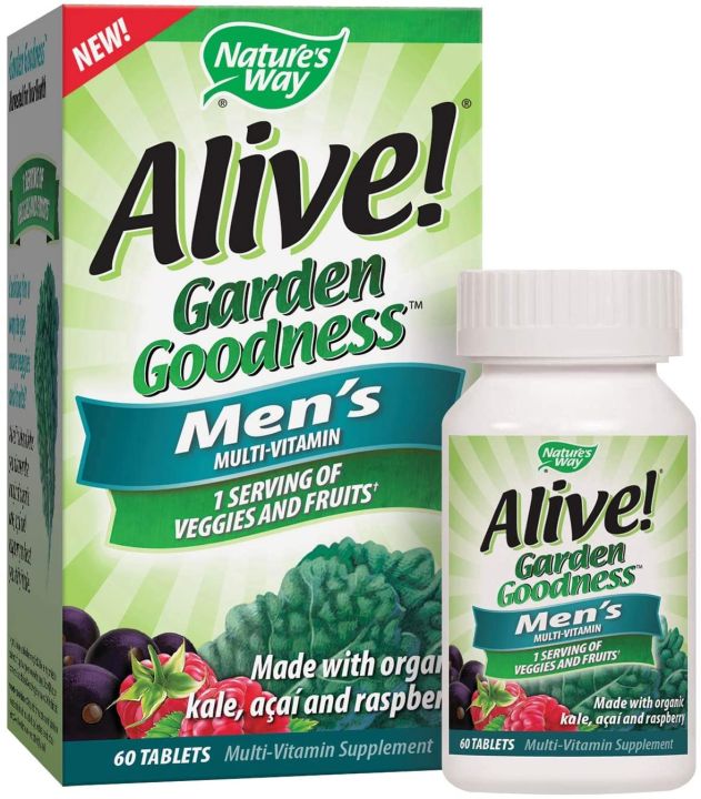 วิตามินรวมสำหรับผู้ชาย-alive-garden-goodness-mens-multivitamin-60-tablets-natures-way-วิตามินและแร่ธาตุรวม-19-ชนิด