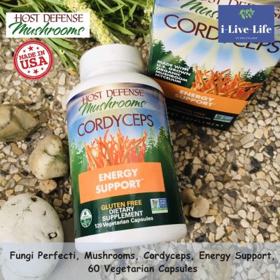 ถั่งเช่าสีทองออแกนิค Host Defense® Certified Organic Cordyceps Energy Support 120 Vegetarian Capsules - Fungi Perfecti