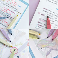 6สีชุดน่ารักหอมเน้นที่มีสีสันปลายนุ่มนักเรียนเขียนวาดปากกามาร์กเกอร์ Kawaii เครื่องเขียน